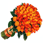 Order flowers to Poland: 100 Roses on Fire Bouquet