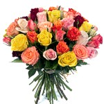 Zamów kwiaty do Polski: Bukiet 30 Kolorowych Róż